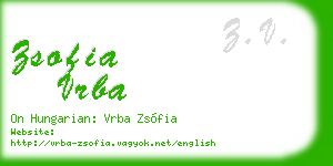 zsofia vrba business card